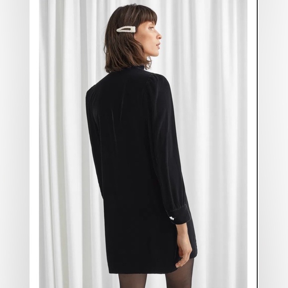 NWT & Other Stories Velvet Crystal Button Mini Dress 10 Holiday Cocktail NYE - Picture 8 of 16